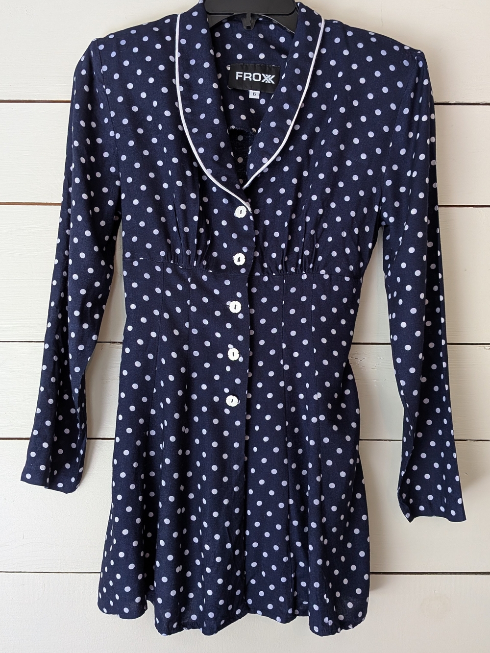 Froxx Navy Polka Dot Skirt Suit